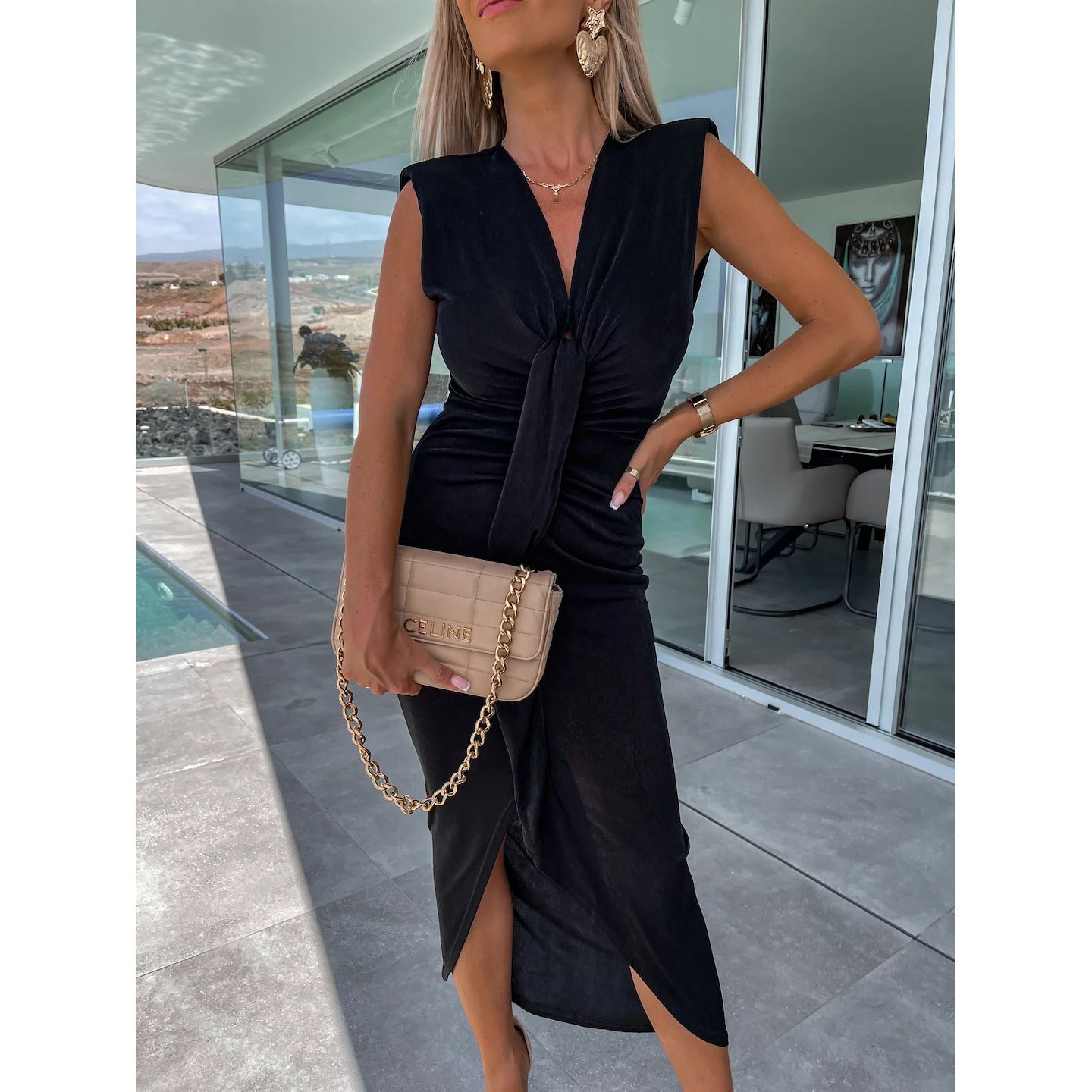 New Pleated Casual Dress Loose Vacation Dress Women