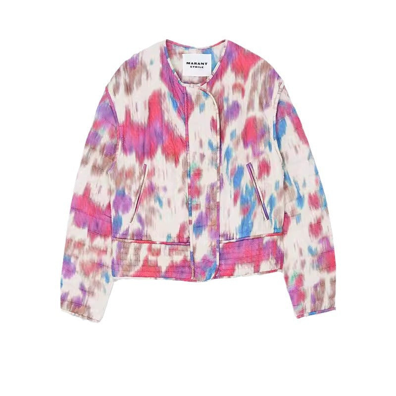 Personalized Tie-dyed Short Coat Versatile Top