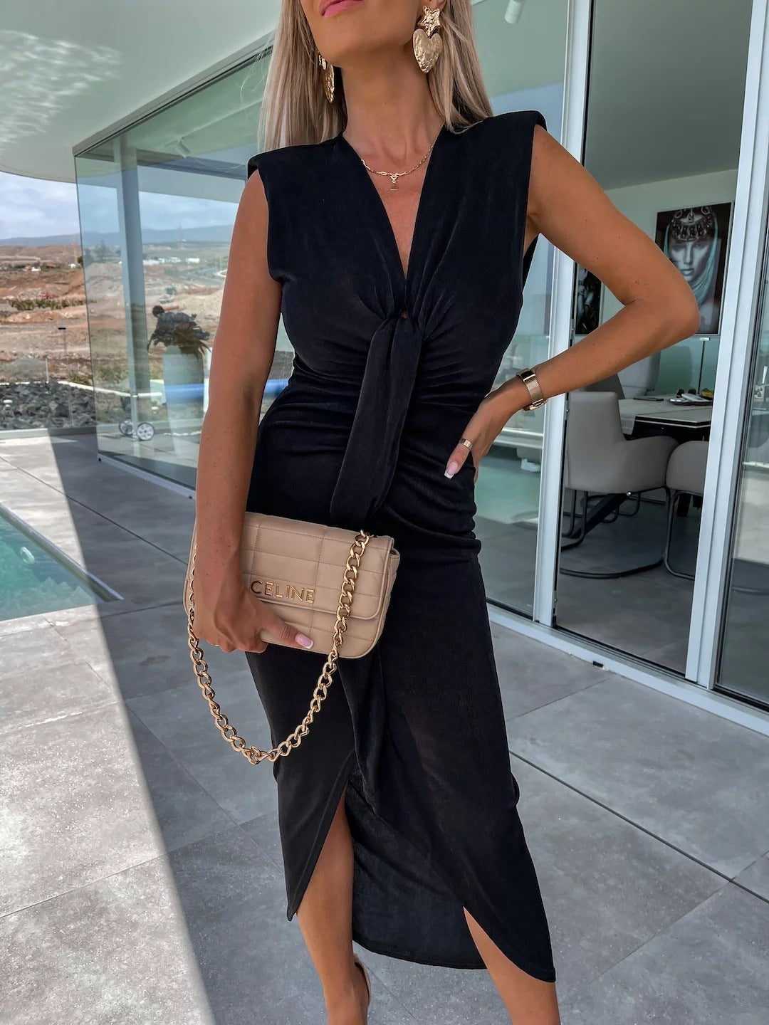 New Pleated Casual Dress Loose Vacation Dress Women