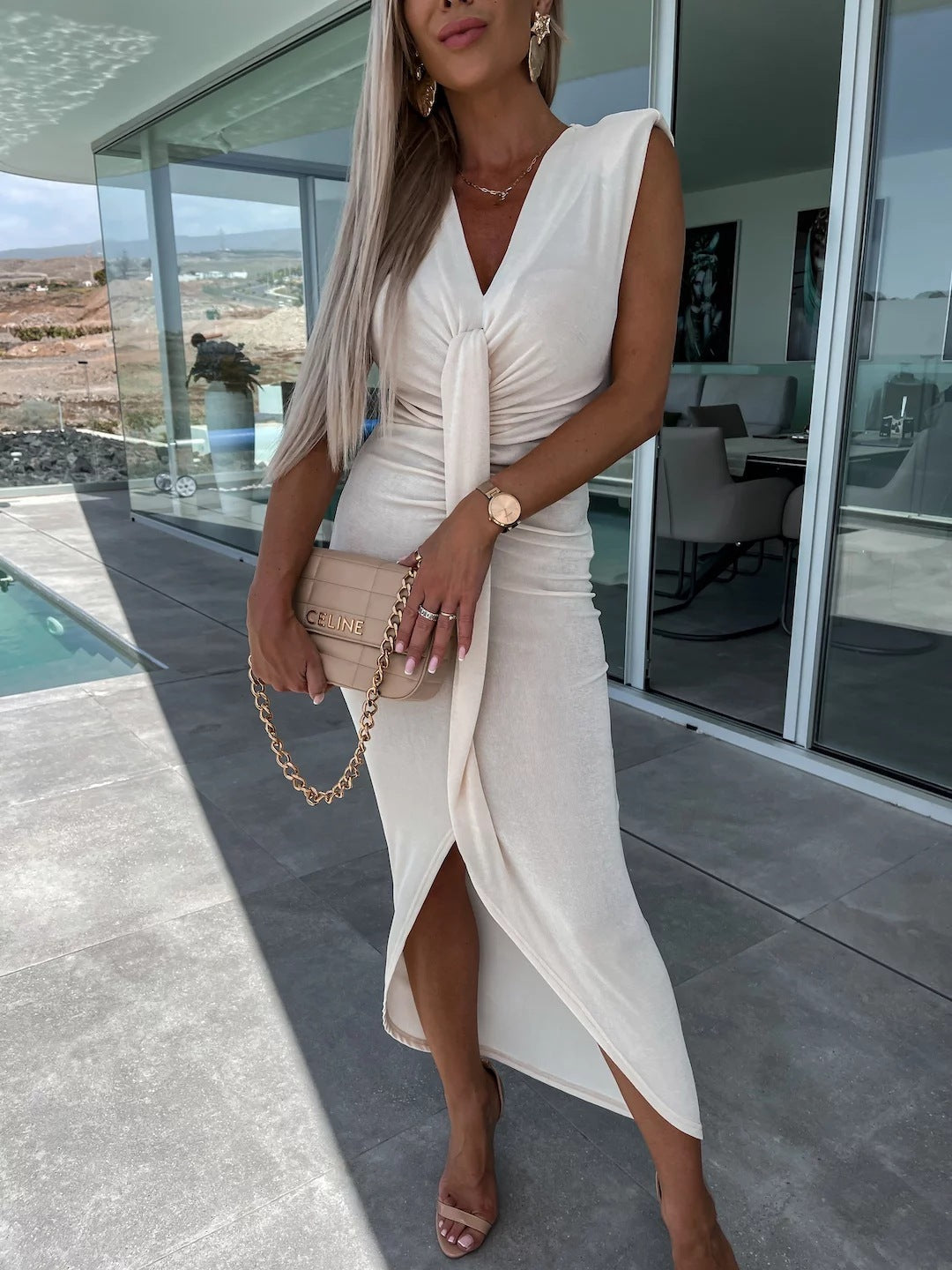 New Pleated Casual Dress Loose Vacation Dress Women