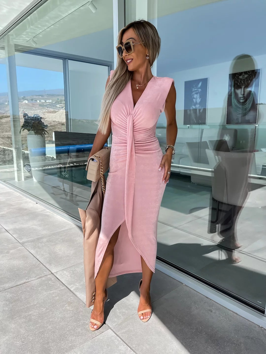 New Pleated Casual Dress Loose Vacation Dress Women
