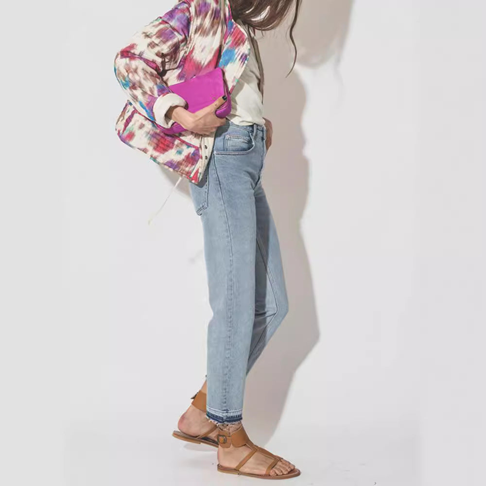 Personalized Tie-dyed Short Coat Versatile Top