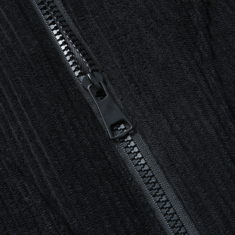 Plus Size Corduroy Thickened Coat Overweight Man Jacket